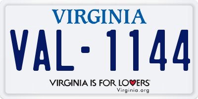 VA license plate VAL1144