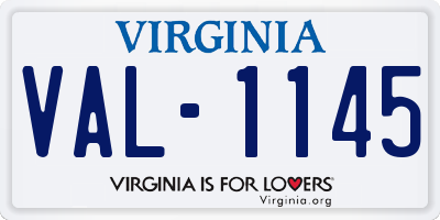 VA license plate VAL1145