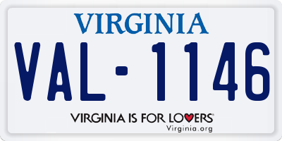 VA license plate VAL1146
