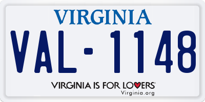 VA license plate VAL1148