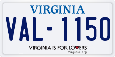VA license plate VAL1150
