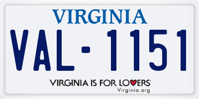 VA license plate VAL1151