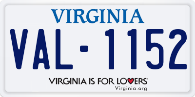 VA license plate VAL1152