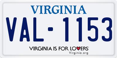 VA license plate VAL1153