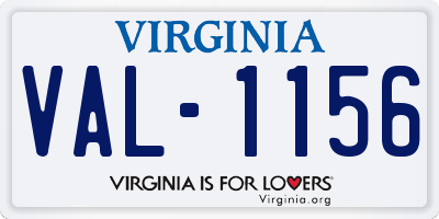 VA license plate VAL1156