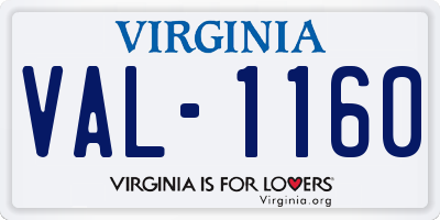 VA license plate VAL1160