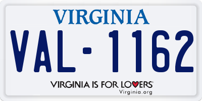 VA license plate VAL1162