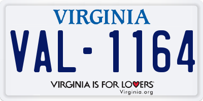 VA license plate VAL1164