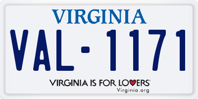 VA license plate VAL1171