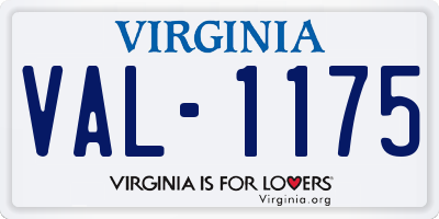 VA license plate VAL1175