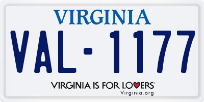 VA license plate VAL1177