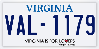 VA license plate VAL1179