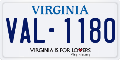 VA license plate VAL1180