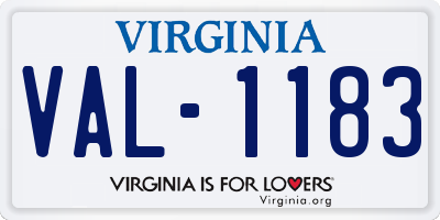 VA license plate VAL1183