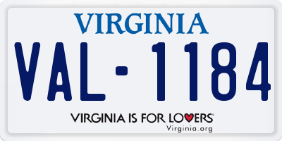 VA license plate VAL1184