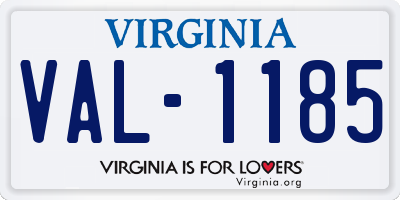 VA license plate VAL1185