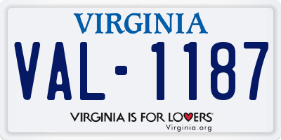 VA license plate VAL1187