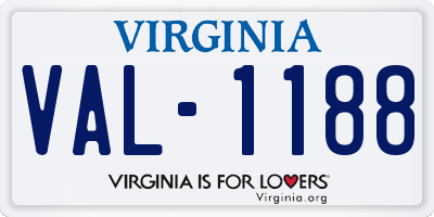VA license plate VAL1188