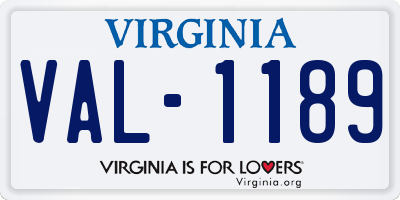 VA license plate VAL1189