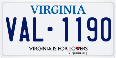 VA license plate VAL1190