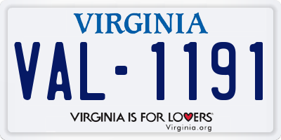 VA license plate VAL1191