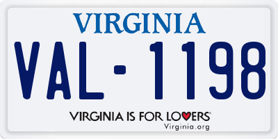 VA license plate VAL1198