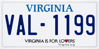VA license plate VAL1199