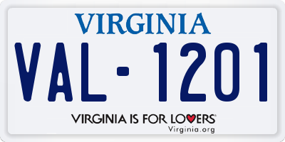 VA license plate VAL1201