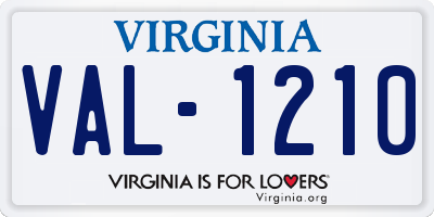 VA license plate VAL1210