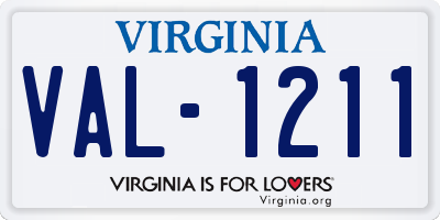 VA license plate VAL1211