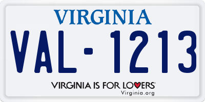 VA license plate VAL1213