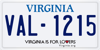 VA license plate VAL1215