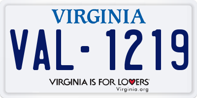 VA license plate VAL1219