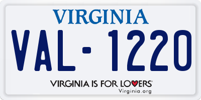 VA license plate VAL1220