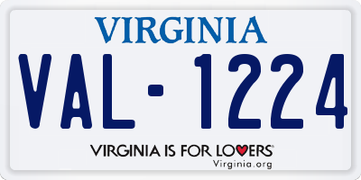 VA license plate VAL1224