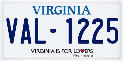 VA license plate VAL1225