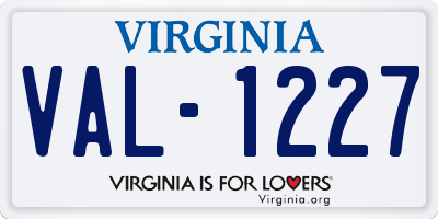 VA license plate VAL1227