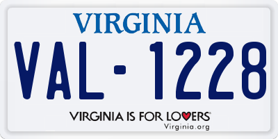 VA license plate VAL1228
