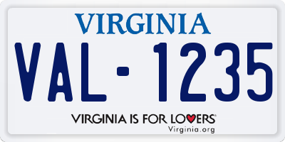 VA license plate VAL1235