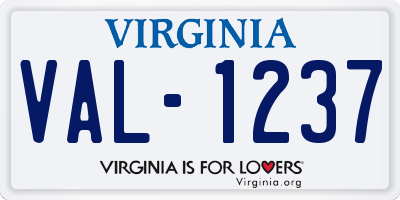 VA license plate VAL1237