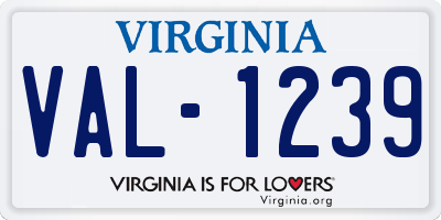VA license plate VAL1239