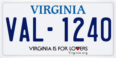 VA license plate VAL1240