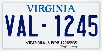 VA license plate VAL1245