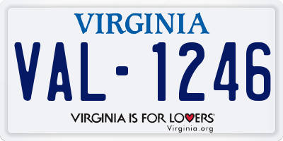 VA license plate VAL1246