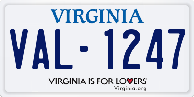 VA license plate VAL1247