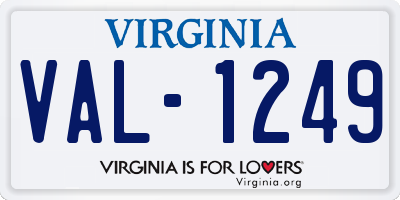 VA license plate VAL1249