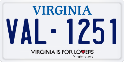 VA license plate VAL1251