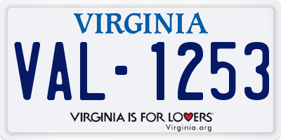 VA license plate VAL1253