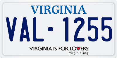 VA license plate VAL1255