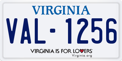 VA license plate VAL1256